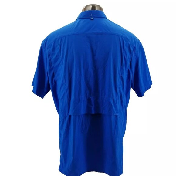 Under Armour Fish Hunter Button Up Shirt Mens 2XL Blue Vented Heatgear Fishing - Picture 1 of 9